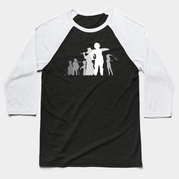 Danmachi Anime Season 4 Hestia Familia Member in White Silhouette Baseball T-Shirt by Animangapoi